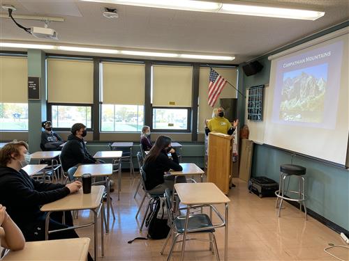 Wendy Weisbrot speaks to Kenmore East class